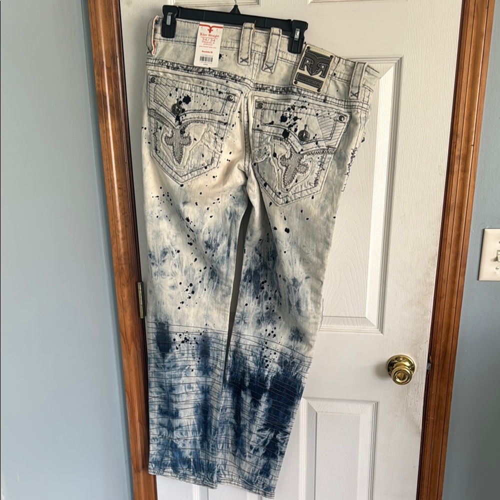Revival Blue and White Striped Jeans